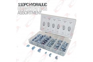 110PC MM Hydraulic Grease Fitting Assortment Set Lube Lubrication Zerk Metric